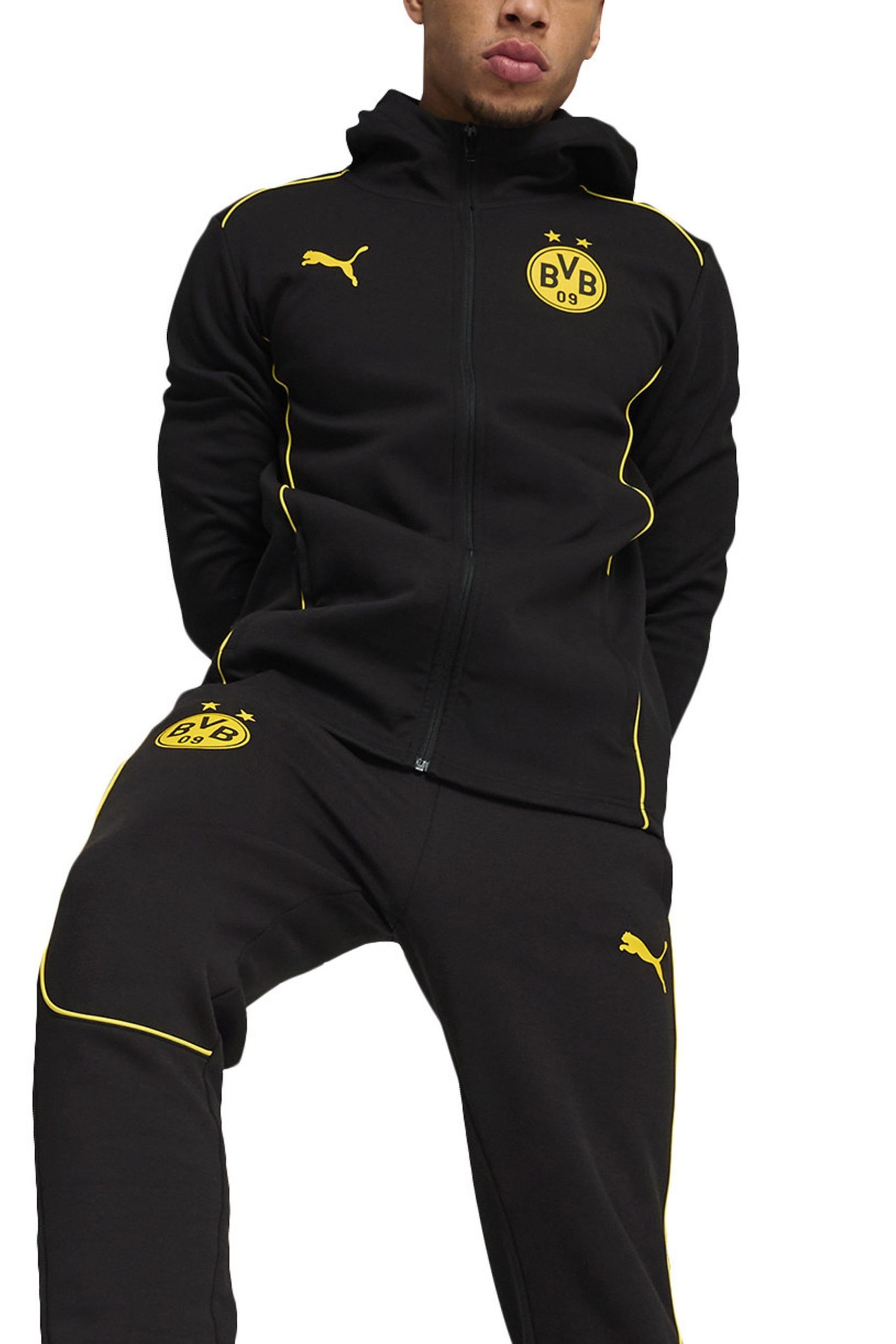 Buy Puma Black Borussia Dortmund Casuals Hooded Jacket from the Next UK online shop
