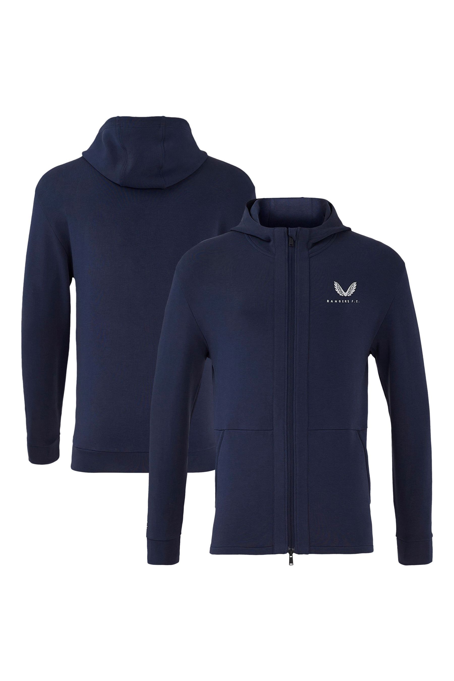 Buy Castore Blue Glasgow Rangers Hooded Travel Jacket from Next Ireland