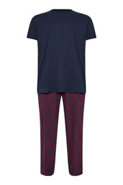 BadRhino Big & Tall Blue 100% Cotton Stag Print Jersey Pyjamas Set - Image 4 of 5