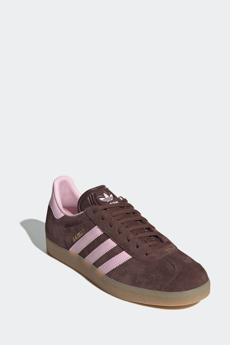 adidas originals Brown/Cream Gazelle Indoor Trainers - Image 2 of 12