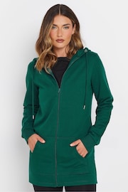 Long Tall Sally Green Long Line Zip Hoodie - Image 1 of 5