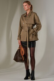 Jolie Moi Mini Cropped Trench Coat - Image 2 de 6