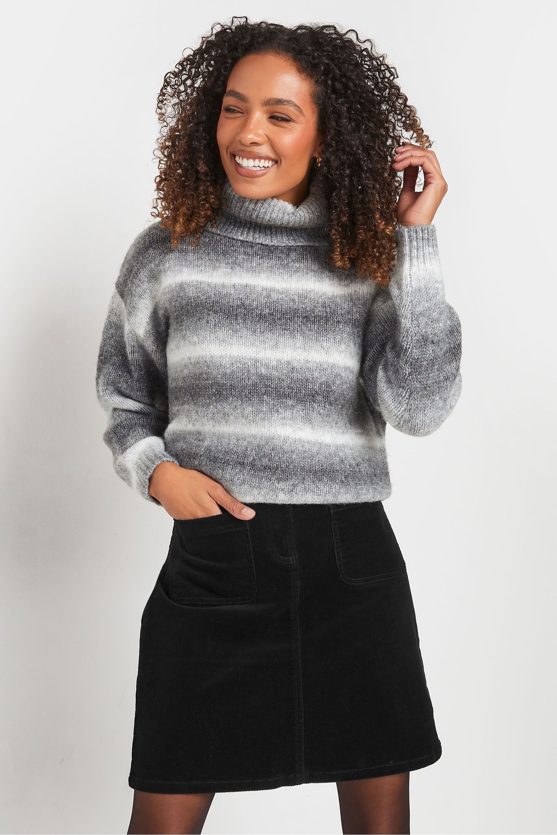 M Co Black Cord A Line Skirt