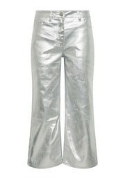 PixieGirl Petite Silver 100% Cotton Silver Wide Leg Jeans - Image 5 of 5