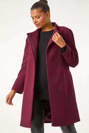 Roman Red Tailored Funnel Neck Coat - Image 1 of 6