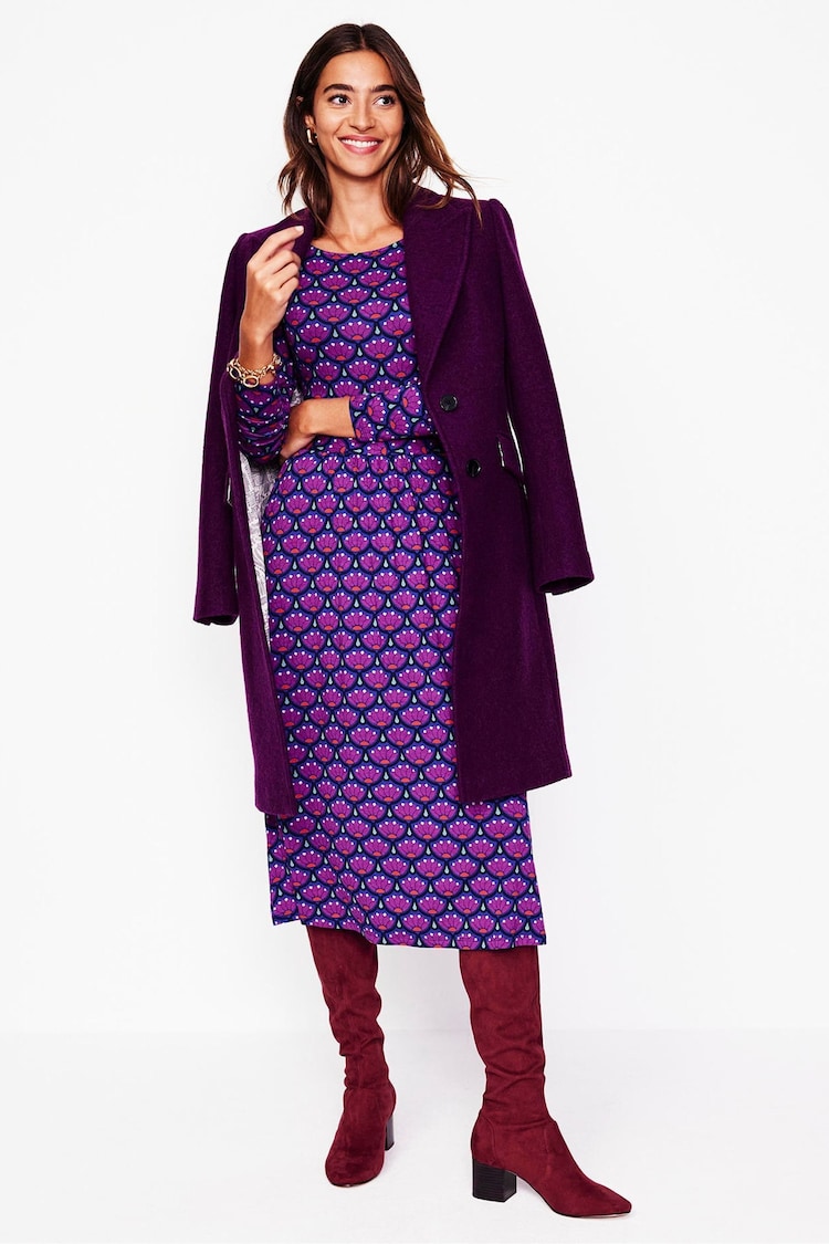 Boden Purple Amelie Long Sleeve Midi Dress - Image 1 of 5