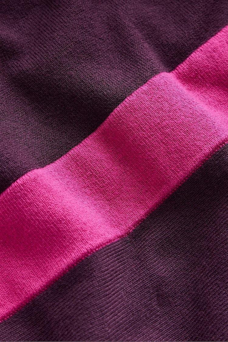 Boden Purple Sam Colourblock Knitted longlivethequeen Dress - Image 6 of 6