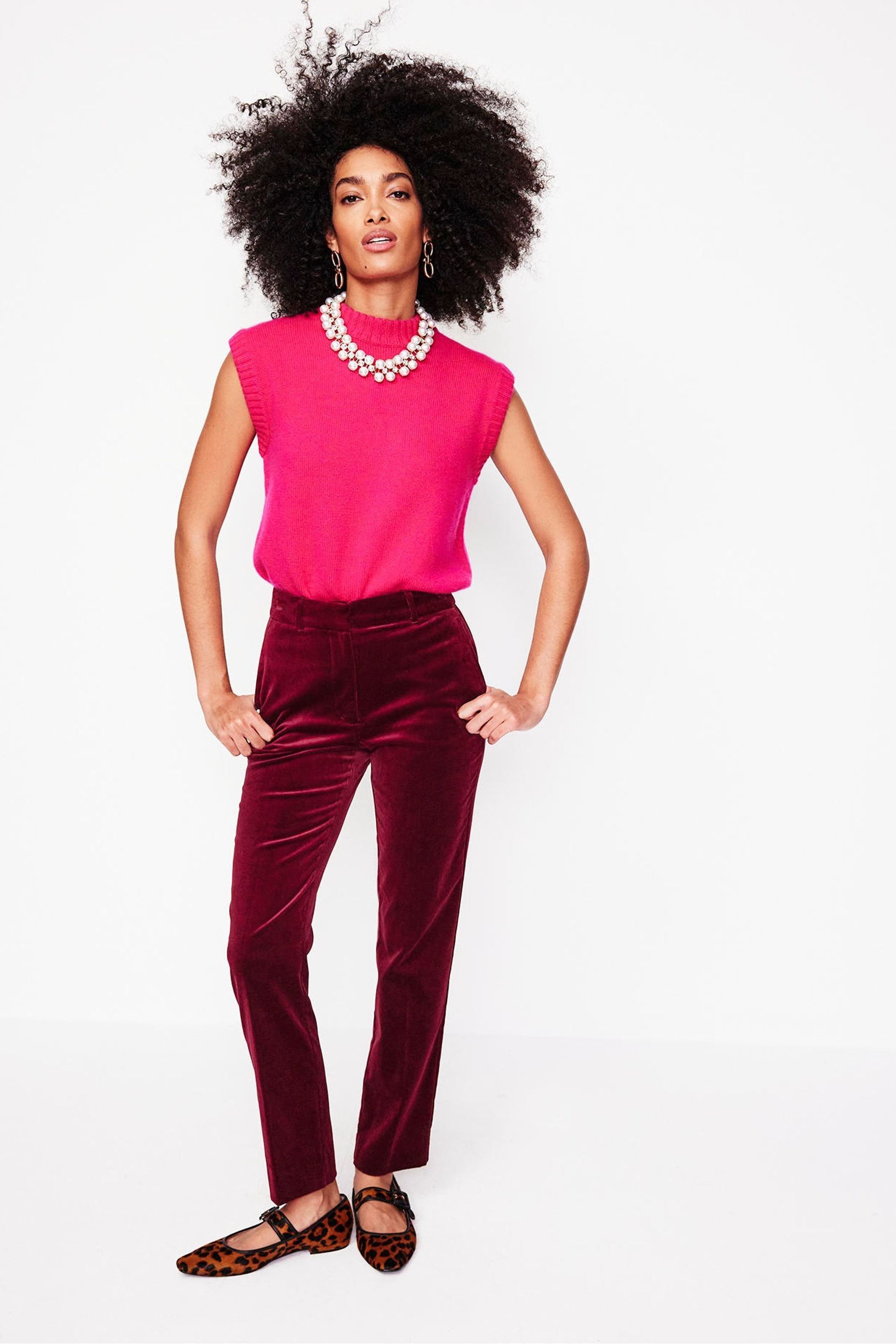 Buy Boden Red Kew Velvet Trousers from Next Luxembourg