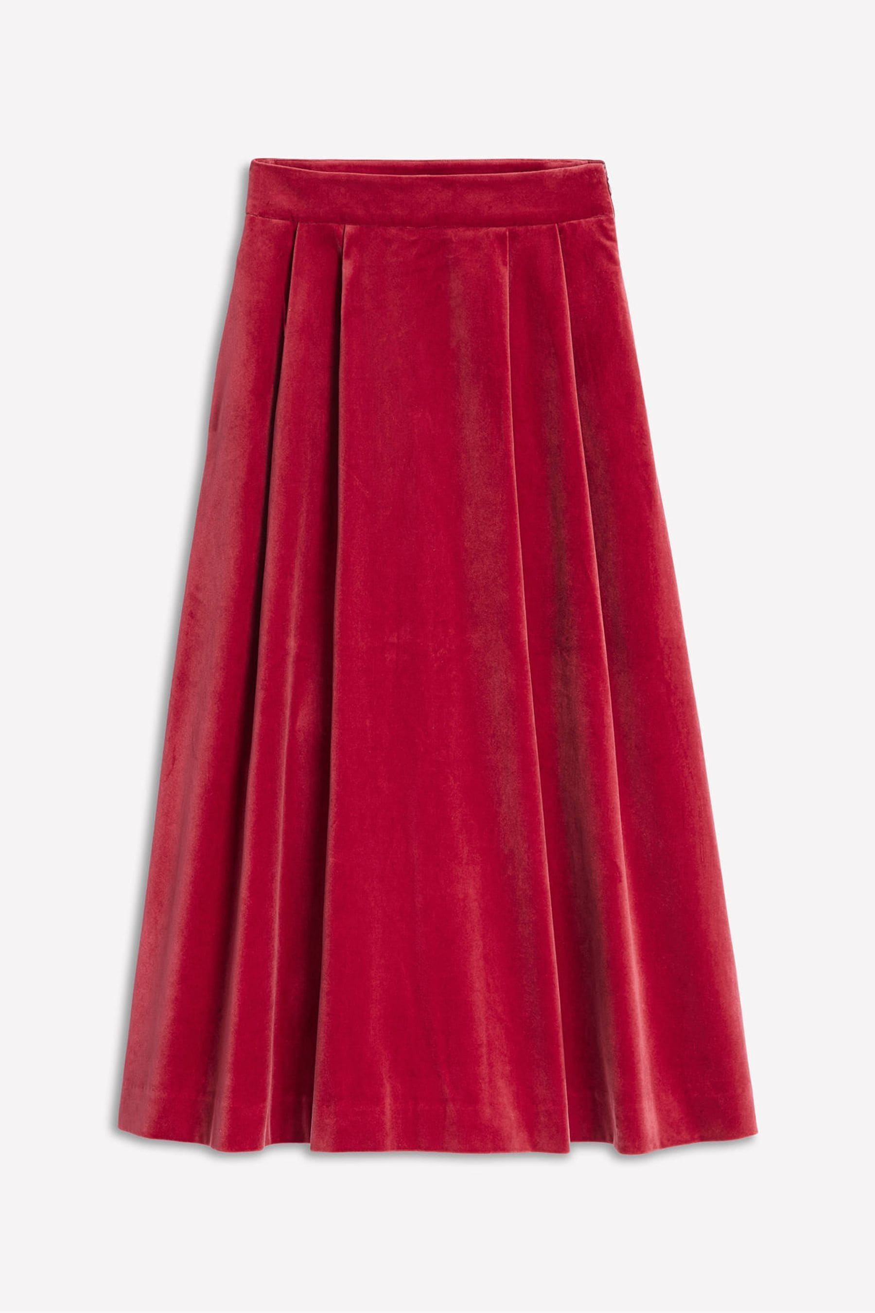 Boden Red Angelica Velvet Skirt