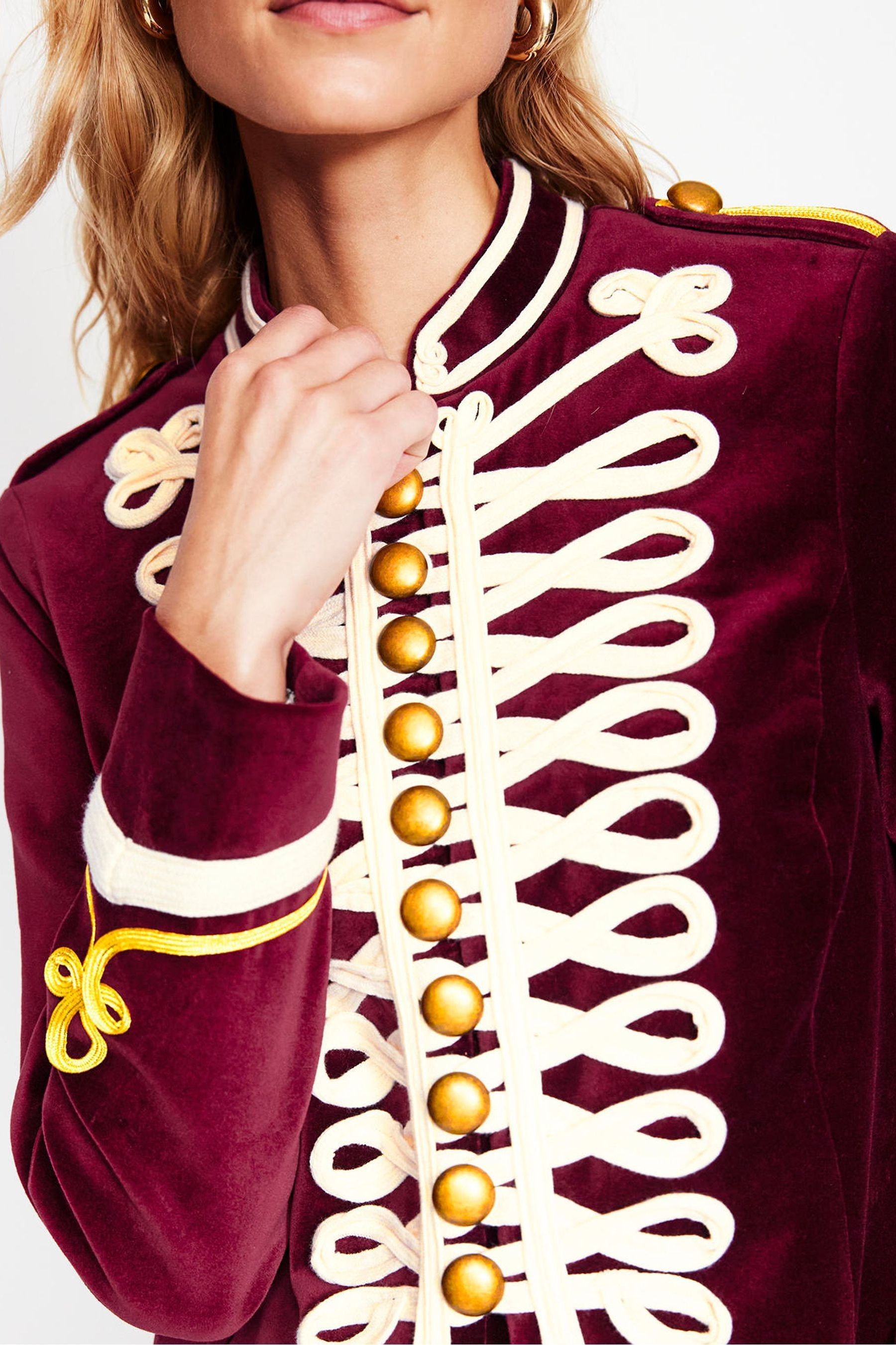 Buy Boden Red Velvet Military Jacket from the Next UK online shop