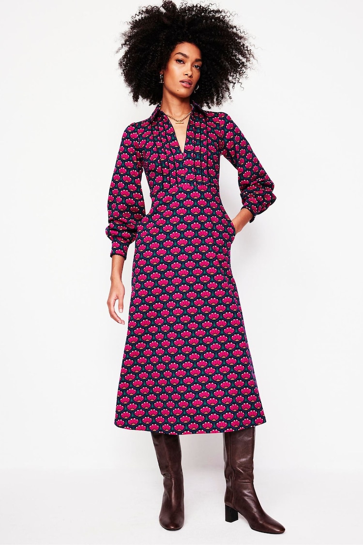 Boden Pink Piping Zip-Up Ponte Dress - Image 1 of 5