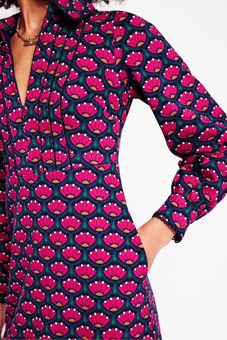 Boden Pink Piping Zip-Up Ponte Dress - Image 2 of 5