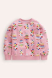 Boden Pink 100% Cotton Printed Relaxed Sweatshirt - Image 1 of 1