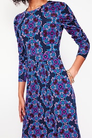 Boden Purple Puff Sleeve Blouson Dress - Image 2 of 5