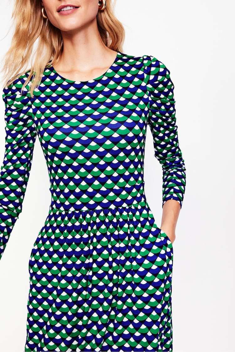 Boden Green Puff Sleeve Blouson Dress - Image 2 of 5