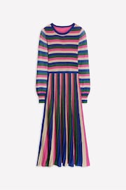 Boden Green Ribbed Metallic Party Dress - Image 5 of 5