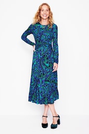 Boden Blue Twisted Waist Jersey Dress - Image 4 of 5