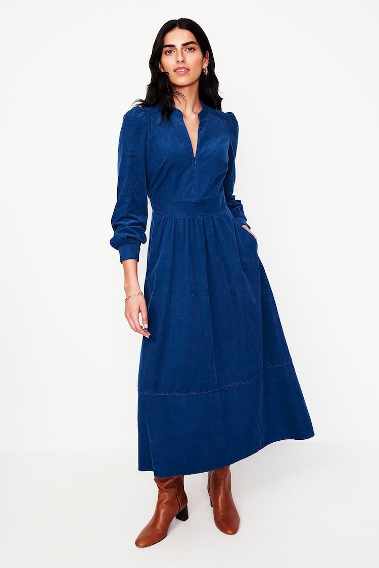 Boden 100% Cotton Zoe Zip-Up Cord Midi Dress - Image 2 de 6