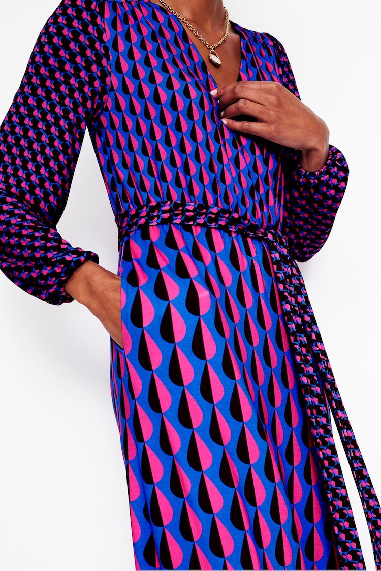 Boden Purple Ophelia Wrap Midi Jersey Dress - Image 2 of 6