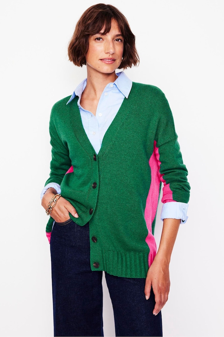 Boden Green Zia Longline V-Neck Cardigan - Image 1 of 7