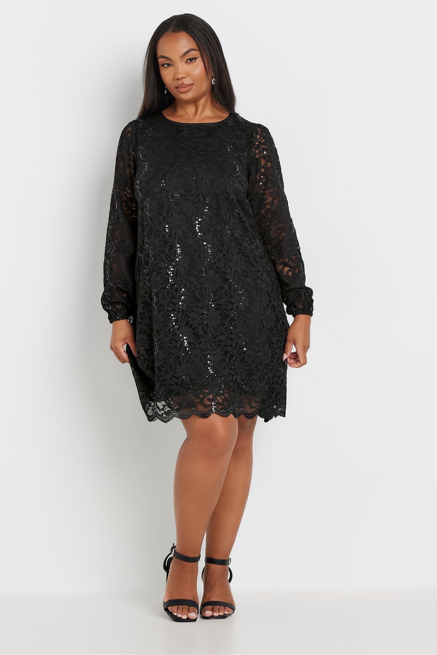 Buy Yours Curve Black Lace Midi Dress from Next Ireland