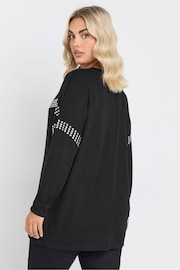 Yours Curve Black Chevron Studded Jumper - Image 3 of 5