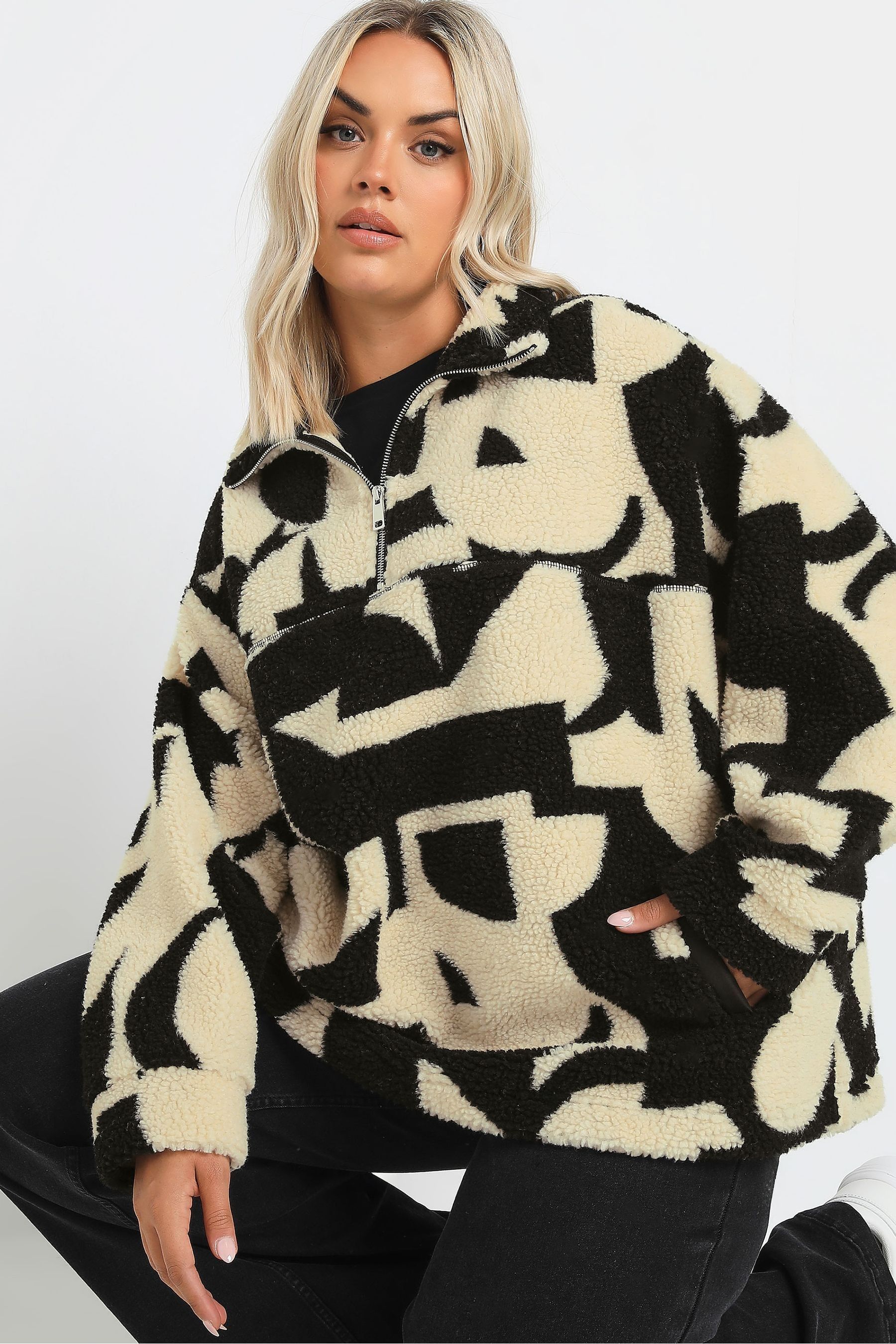 Topshop borg jumper best sale