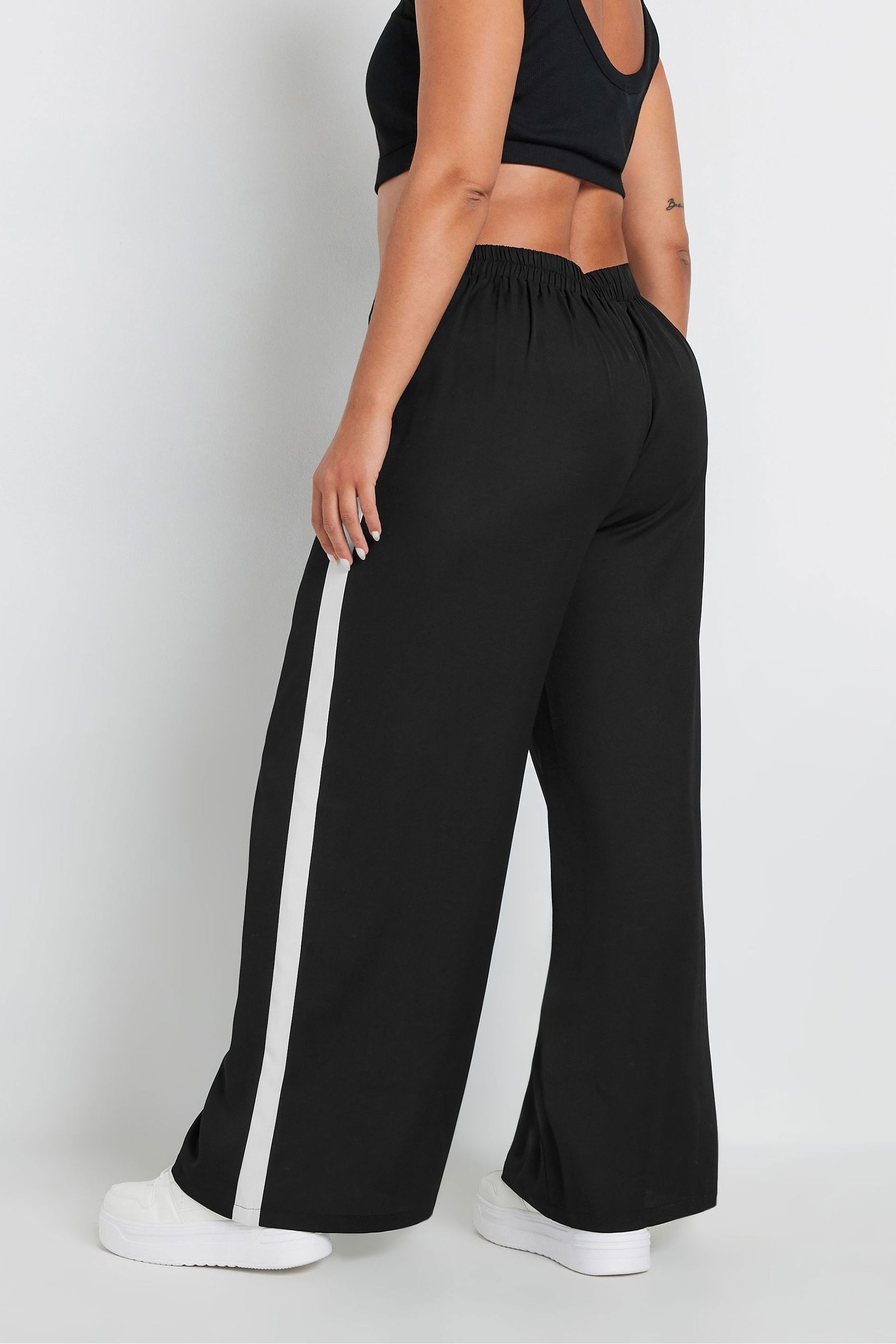 Plus size side stripe trousers top