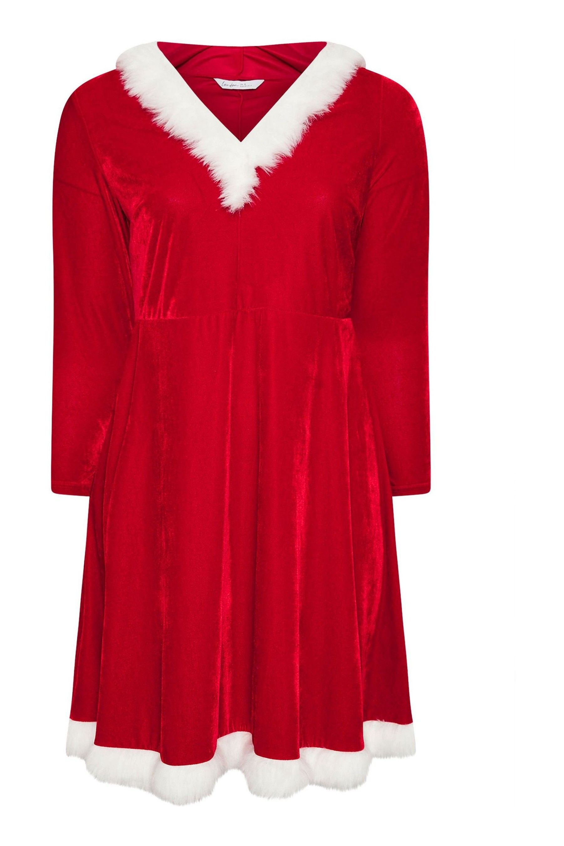 Buy Yours Curve Red Velvet Santa Dress from Next Malta