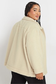 Yours Curve Cream Teddy Borg Fleece Jacket - Image 4 of 5