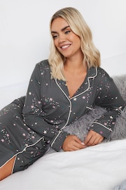 Yours Curve Grey Star Print Soft Touch Nightshirt - Image 4 of 5