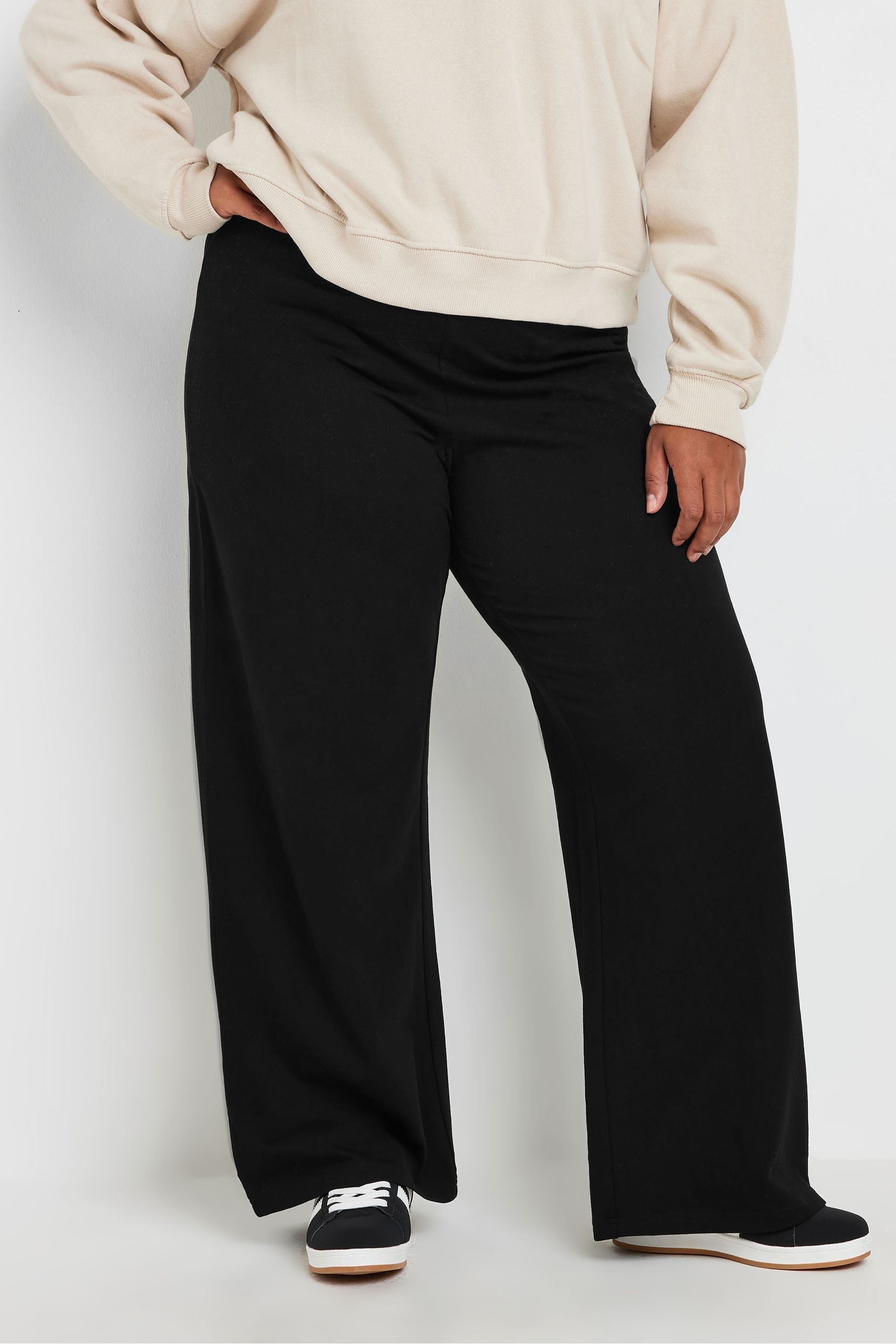 Buy Yours Curve Black Wide Leg Yoga Trousers from the Next UK online shop