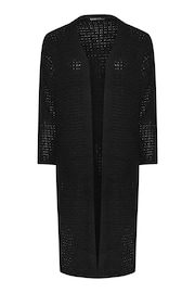 Yours Curve Black Waffle Knit Maxi Cardigan - Image 5 of 5