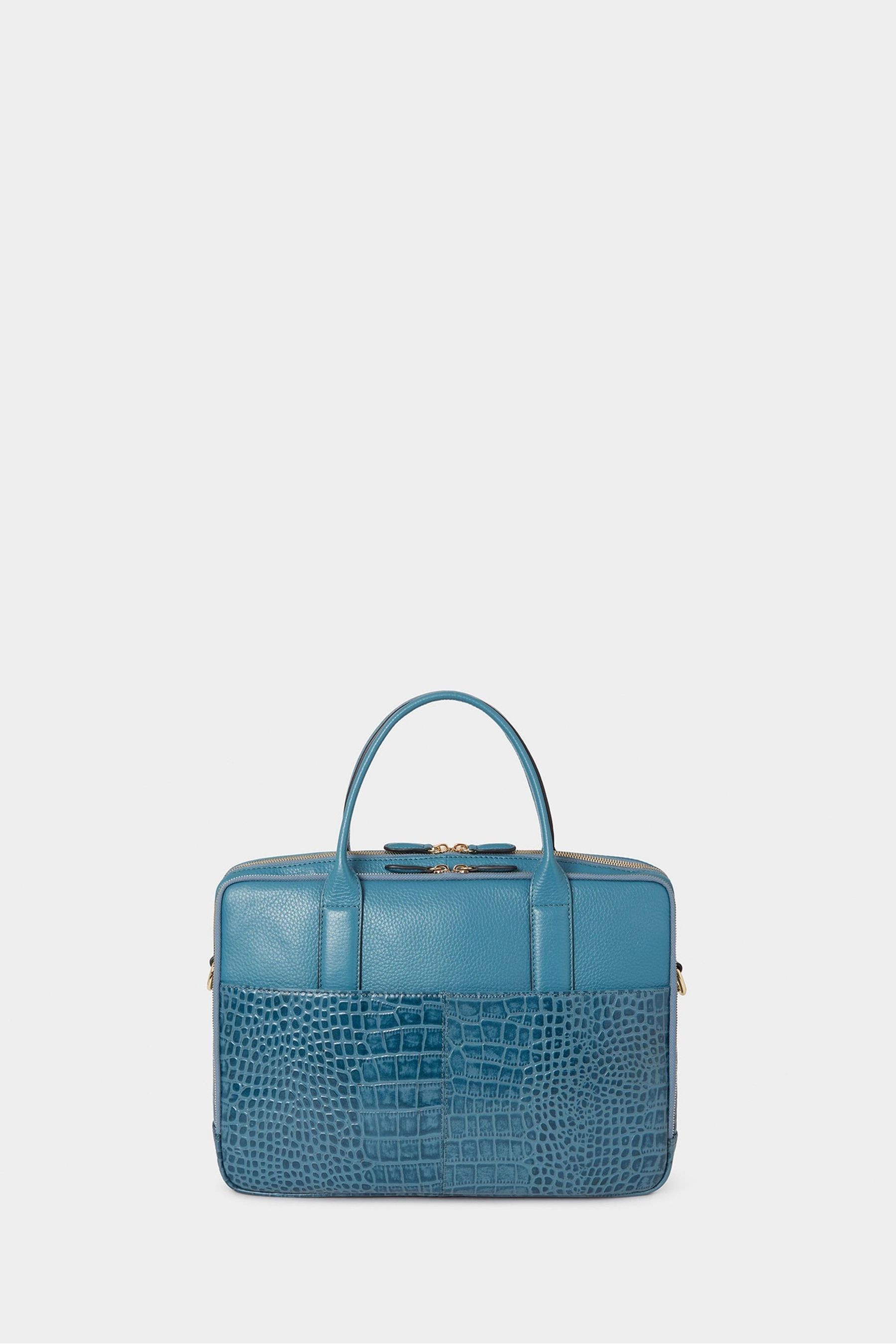 Buy OSPREY LONDON Navy Kellie Croc Grain Leather Laptop Bag from Next USA