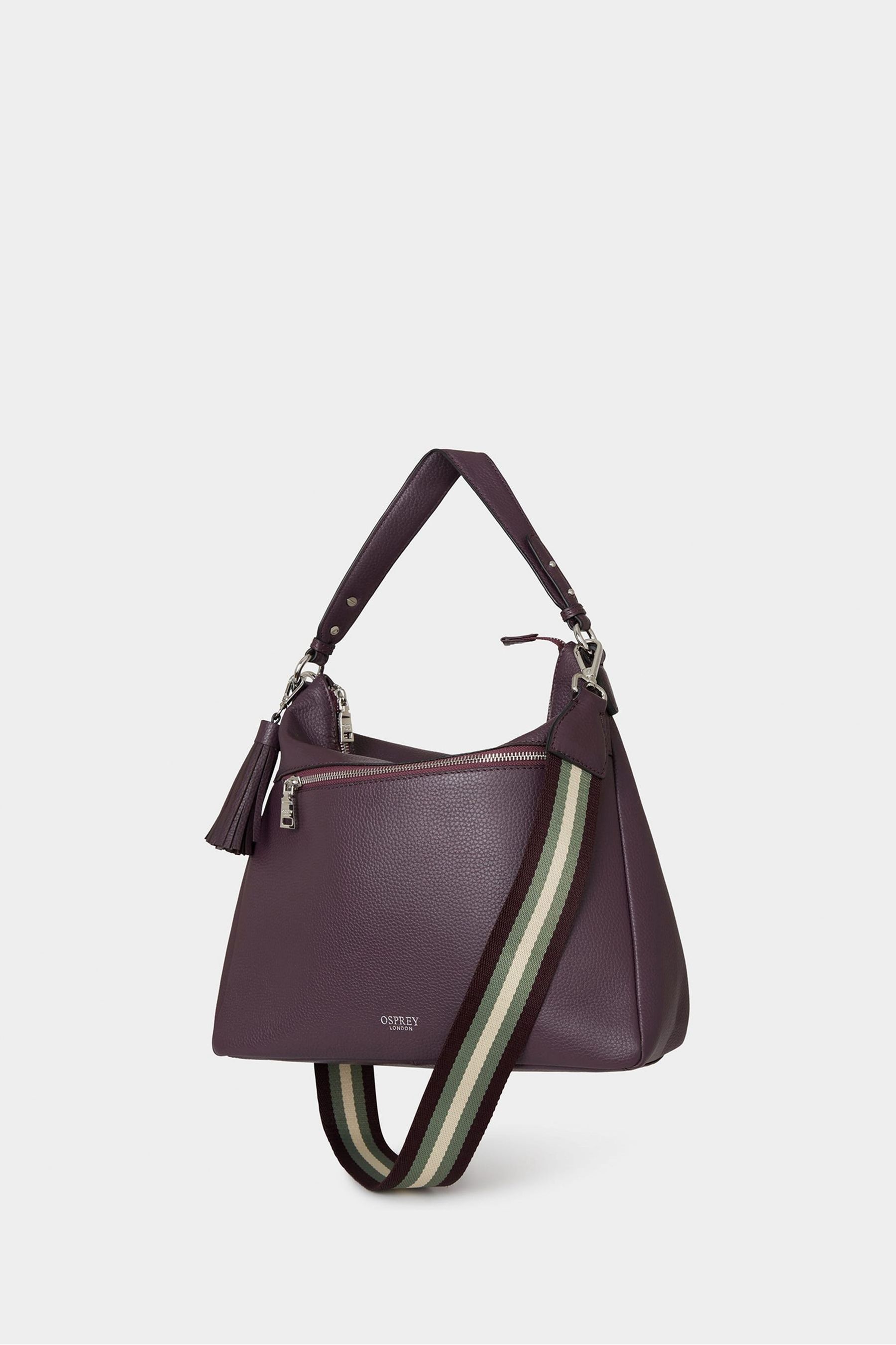 Osprey London Purple The Stella Leather Hobo Bag