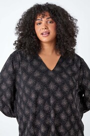 Roman Pink Curve Glitter Sparkle Tunic Top - Image 4 of 5