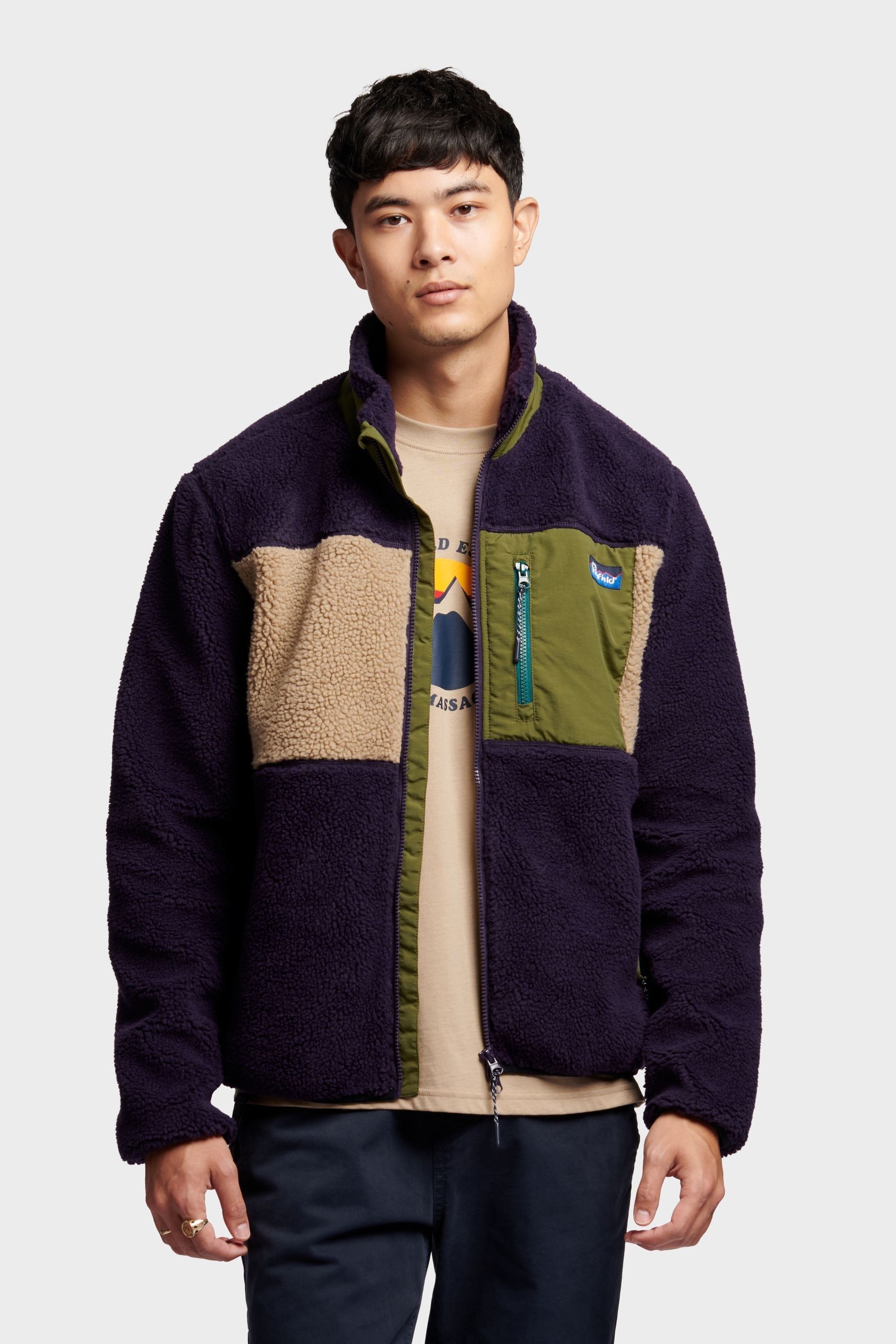 Mens purple fleece jacket shop