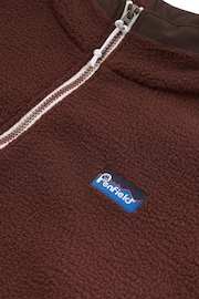 Penfield Brown Mens Quarter Zip funnel Neck Fleece Sweatshirt - Image 8 of 8