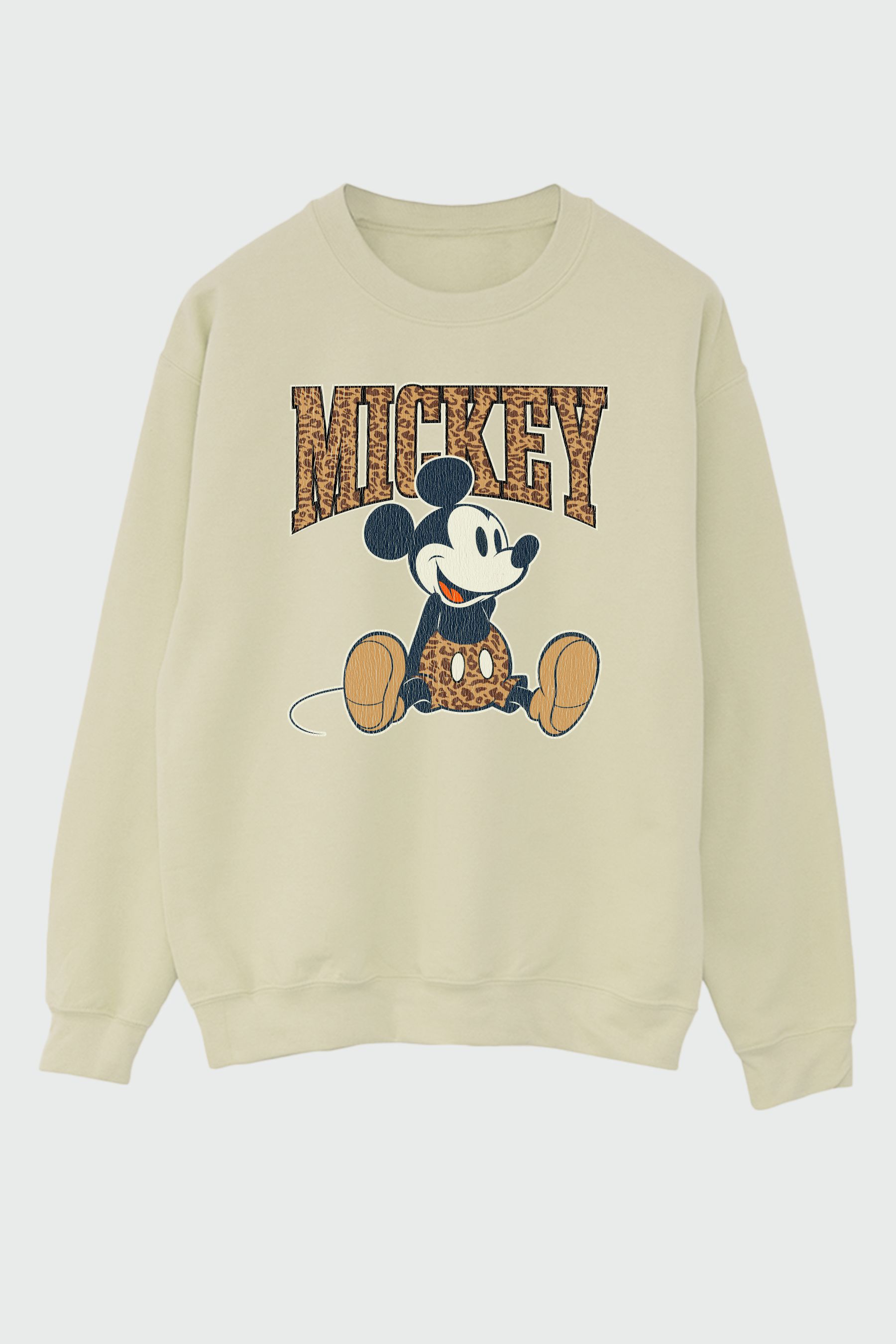 Brands In Natural Women Leopard Print Disney Mickey Mouse Sweatshirt