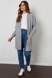 Threadbare Grey Longline Knitted Cardigan - Image 3 of 4