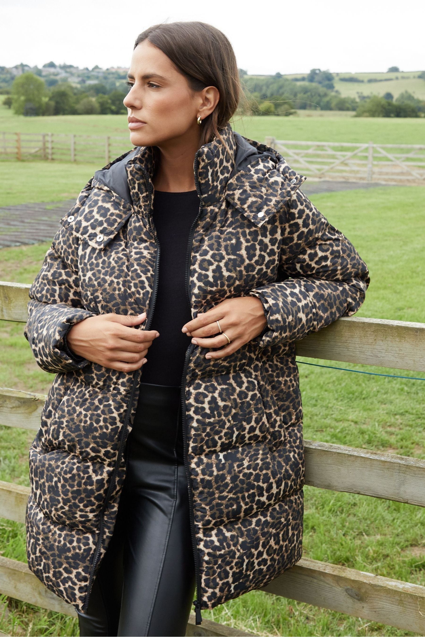 Buy Threadbare Leopard Print Hooded Puffer Coat Next Ukraine