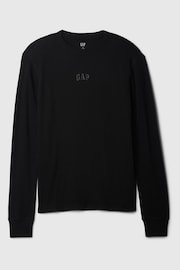 Gap Black Long Sleeve Logo Waffle Knit T-Shirt - Image 1 of 5