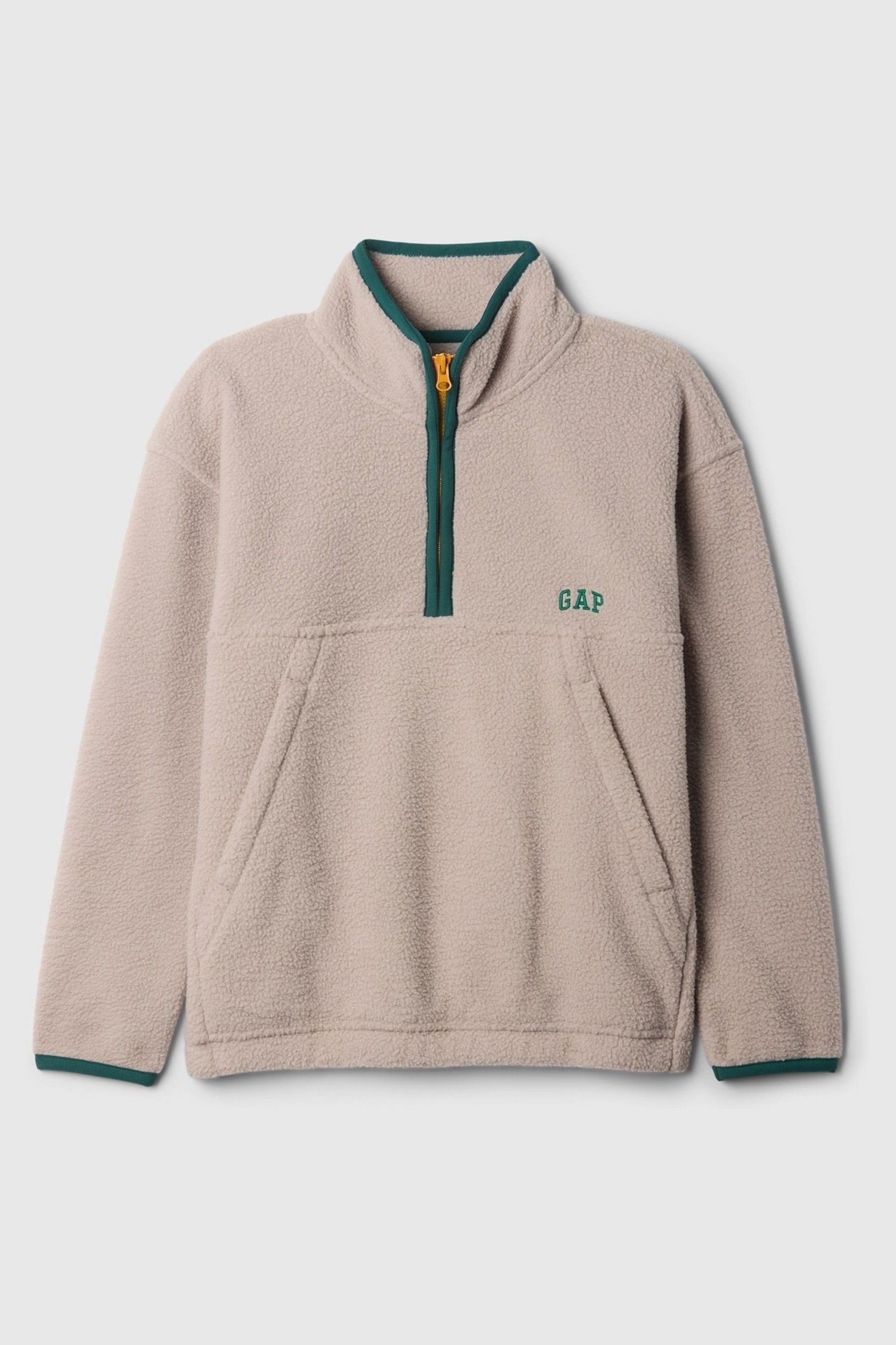 Gap Brown Sherpa Logo Half Zip Pullover Fleece 4 13yrs