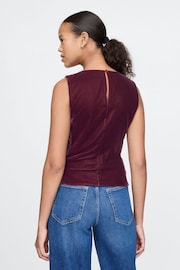 Gap Red Velvet Square-Neck Cropped Top - Image 2 of 4