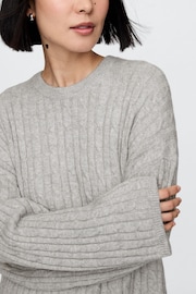 Gap Grey CashSoft Cable-Knit Jumper - Image 4 of 5