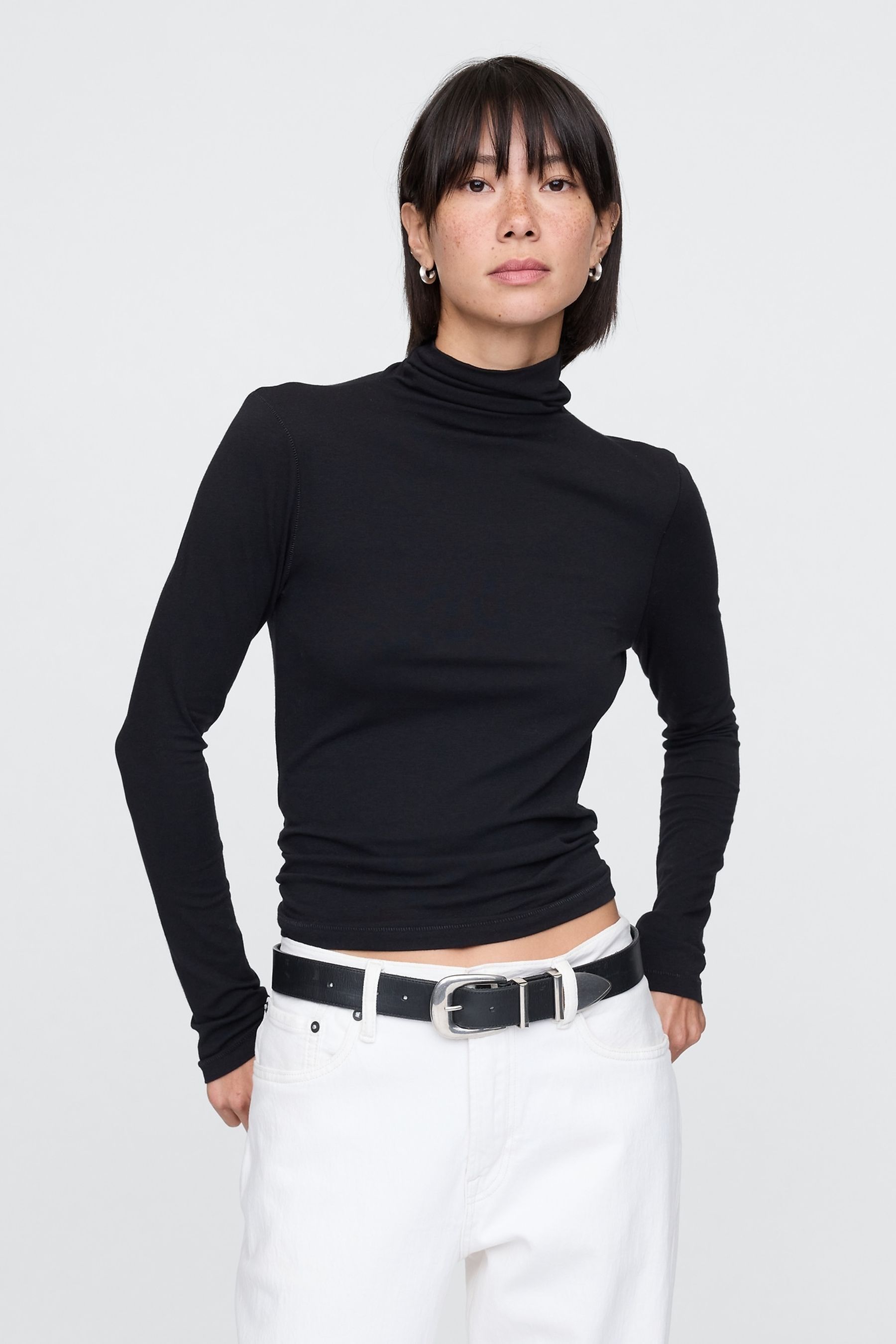 Buy Gap Black Featherweight Turtle Neck Long Sleeve Top from the Next UK online shop