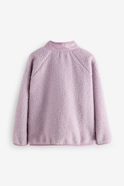 Lilac Purple Placket Borg Fleece Top (3-16yrs) - Image 2 of 4