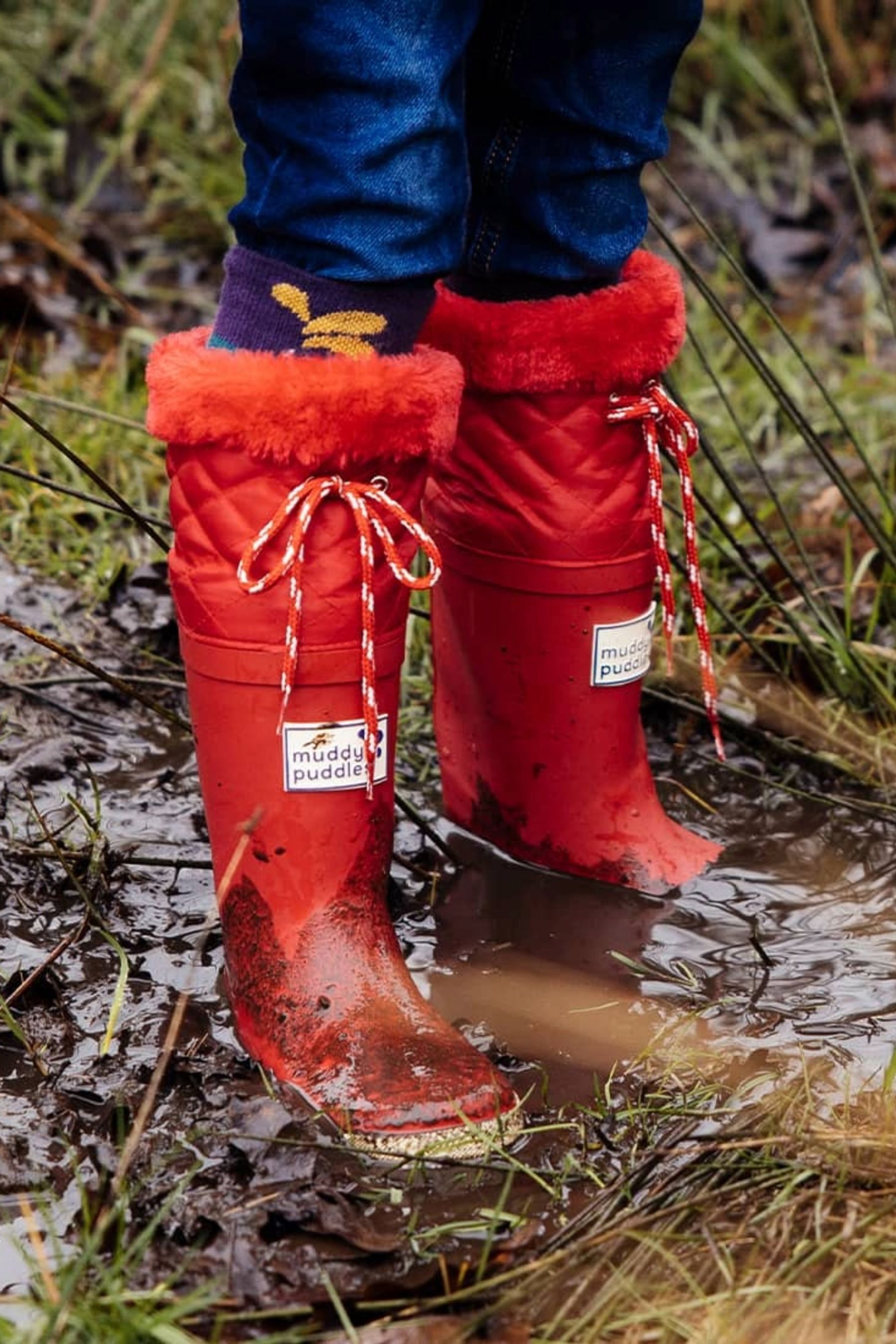 Buy Muddy Puddles Red Fleece Lined Puddleflex Wellies from Next USA