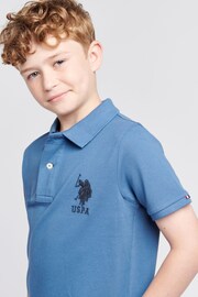 U.S. Polo Assn. Blue Light Boys Player 3 Pique Polo Shirt - Image 2 of 9