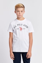 U.S. Polo Assn White U.S. Polo Assn. Boys Blue Signature Arch Print 100% Cotton T-Shirt - Image 1 of 7